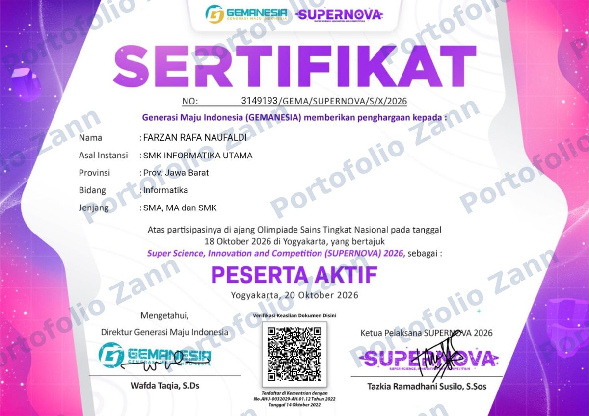 Sertifikat SUPERNOVA 2026